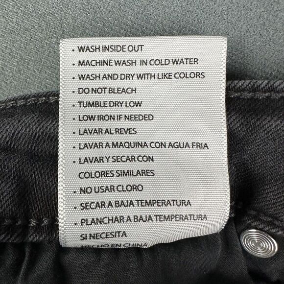 KanCan Zoey Mid Rise Skinny Jeans Womens 13 30 Faded Black Distressed Raw Hem - Picture 15 of 15